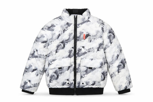 River Island Boys Black & White Tie Dye Puffer Jacket 7-8 Years Winter Coat