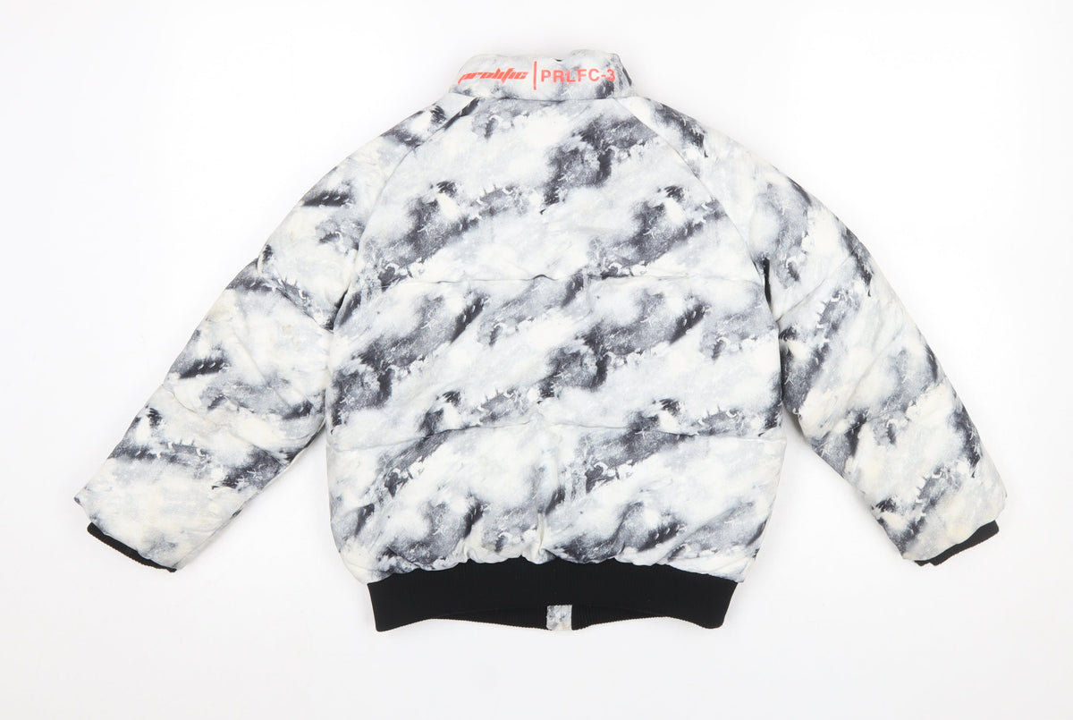 River Island Boys Black & White Tie Dye Puffer Jacket 7-8 Years Winter Coat