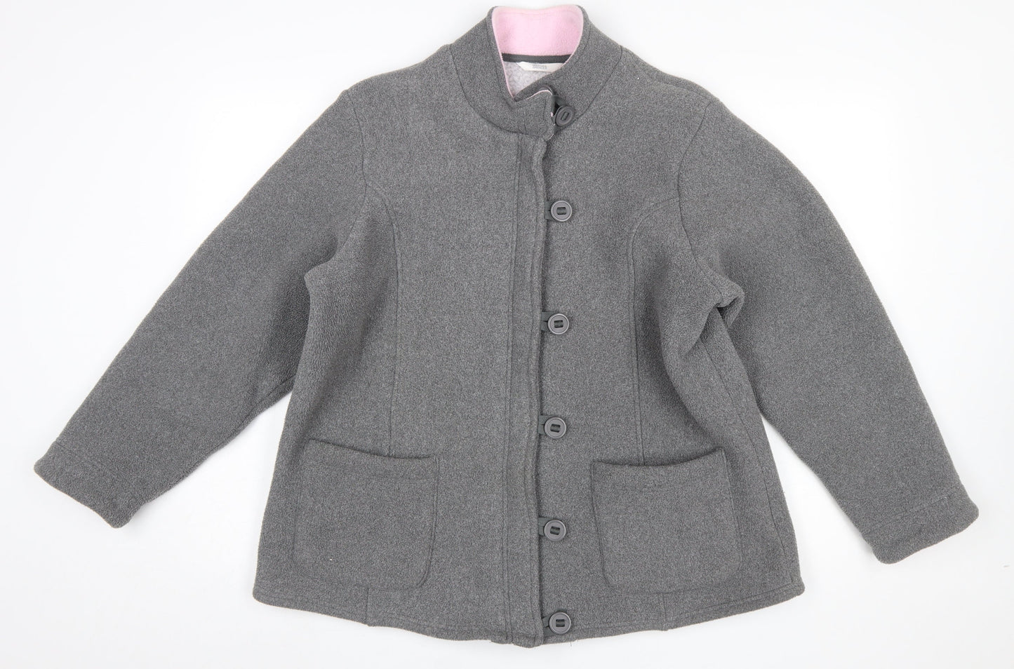 Marks and Spencer Women’s Grey Button Fleece Jacket UK 18