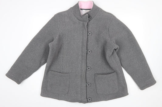 Marks and Spencer Women’s Grey Button Fleece Jacket UK 18