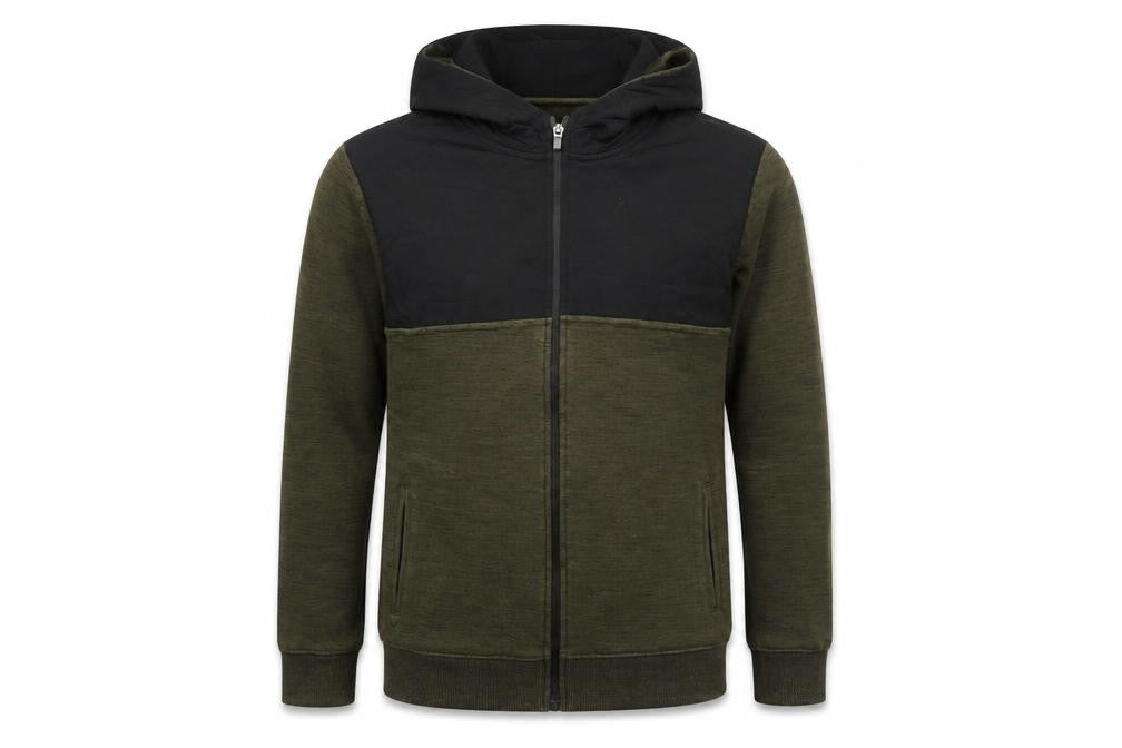 Marks & Spencer Boys Khaki & Black Full Zip Hoodie Age 13-14 Years