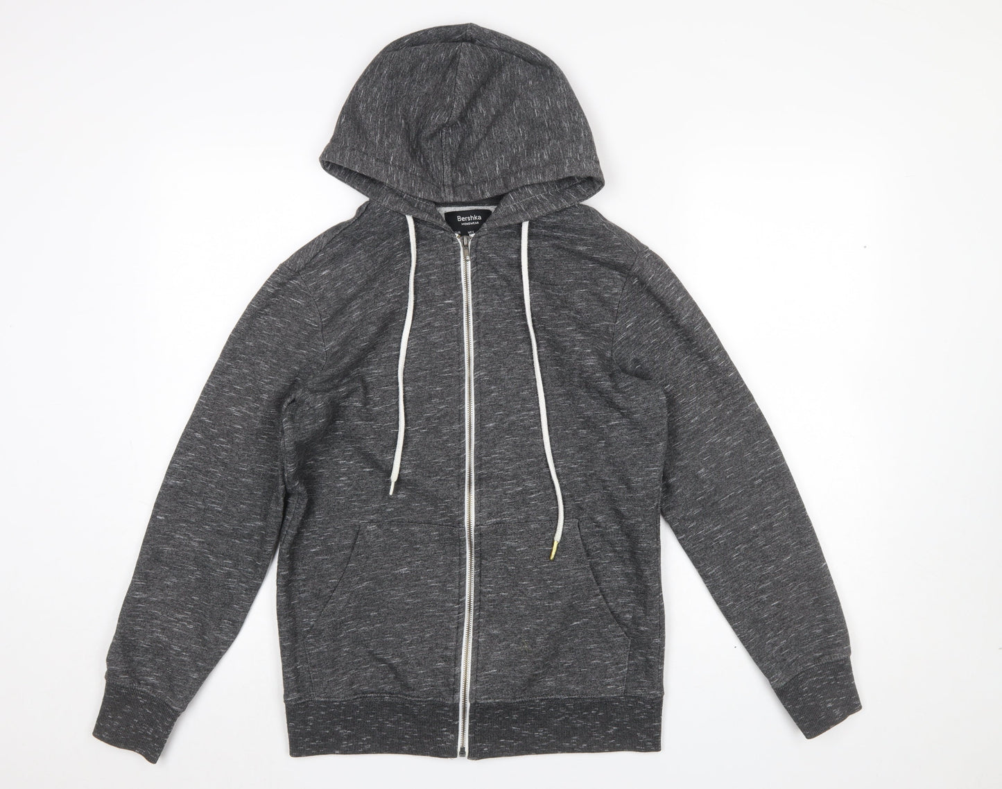 Bershka Womens Grey Full Zip Hoodie XS Cotton Blend Casual