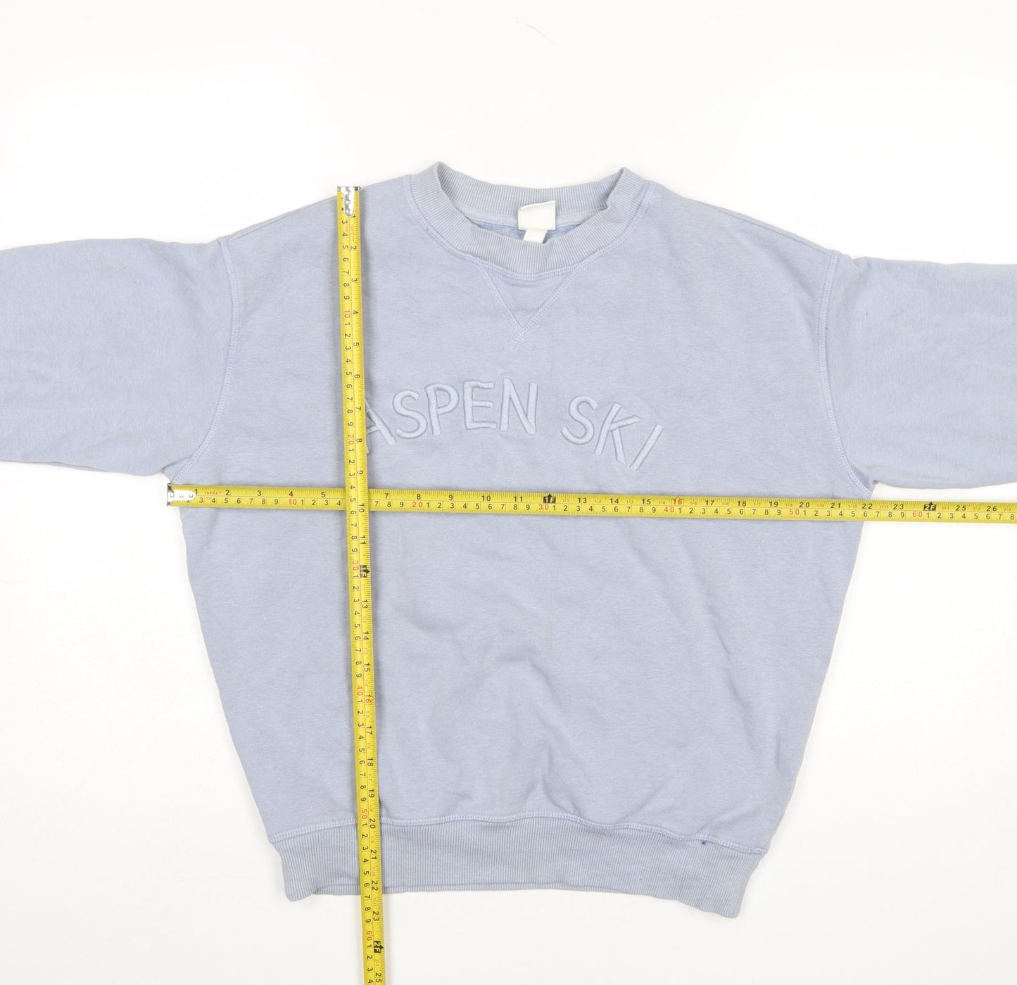 H&M Women Blue Aspen Ski Pullover Sweatshirt XS Cotton Blend