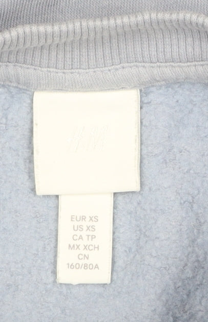 H&M Women Blue Aspen Ski Pullover Sweatshirt XS Cotton Blend