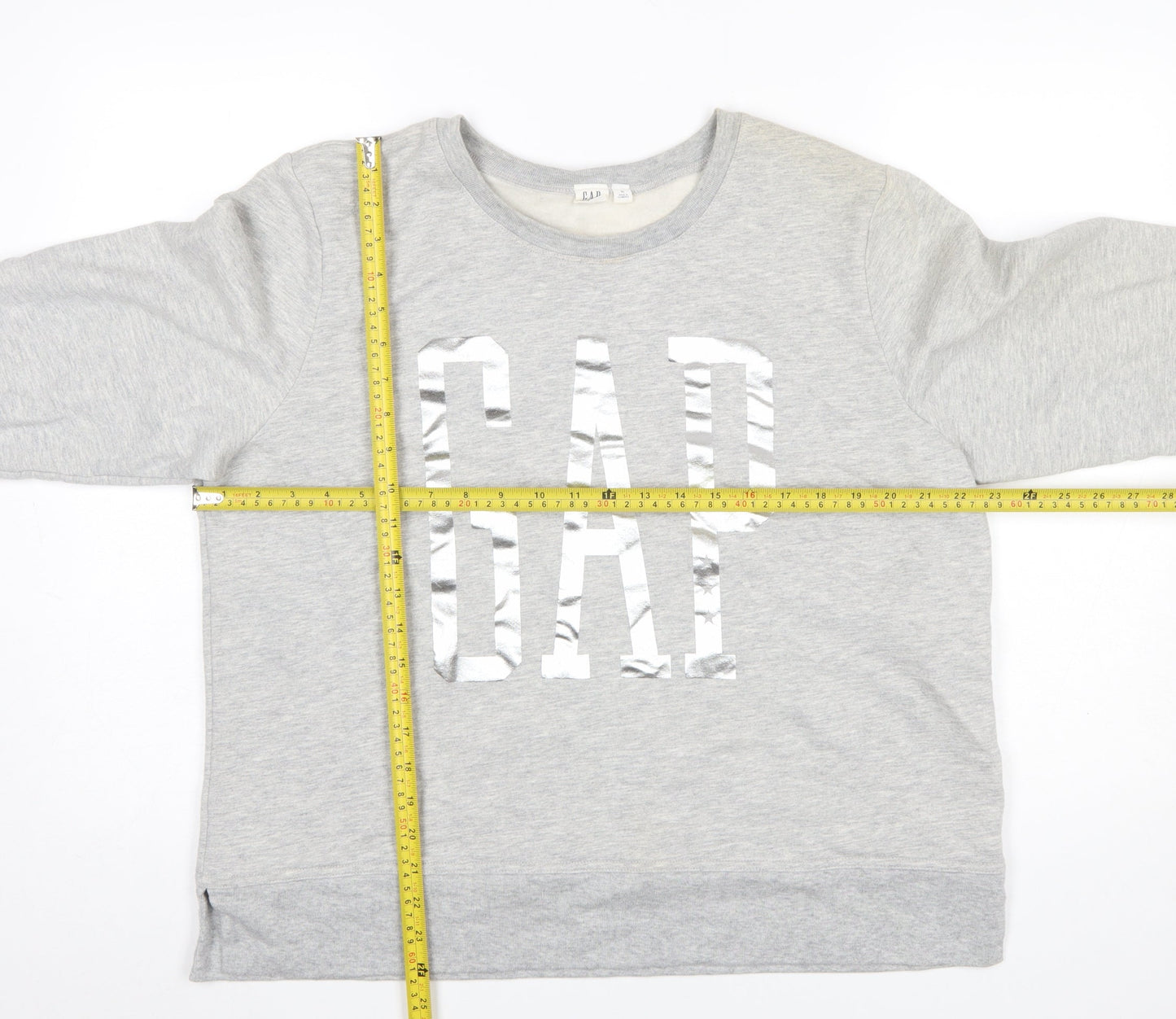 GAP Womens Grey Logo Pullover Sweatshirt Size XL Cotton Blend