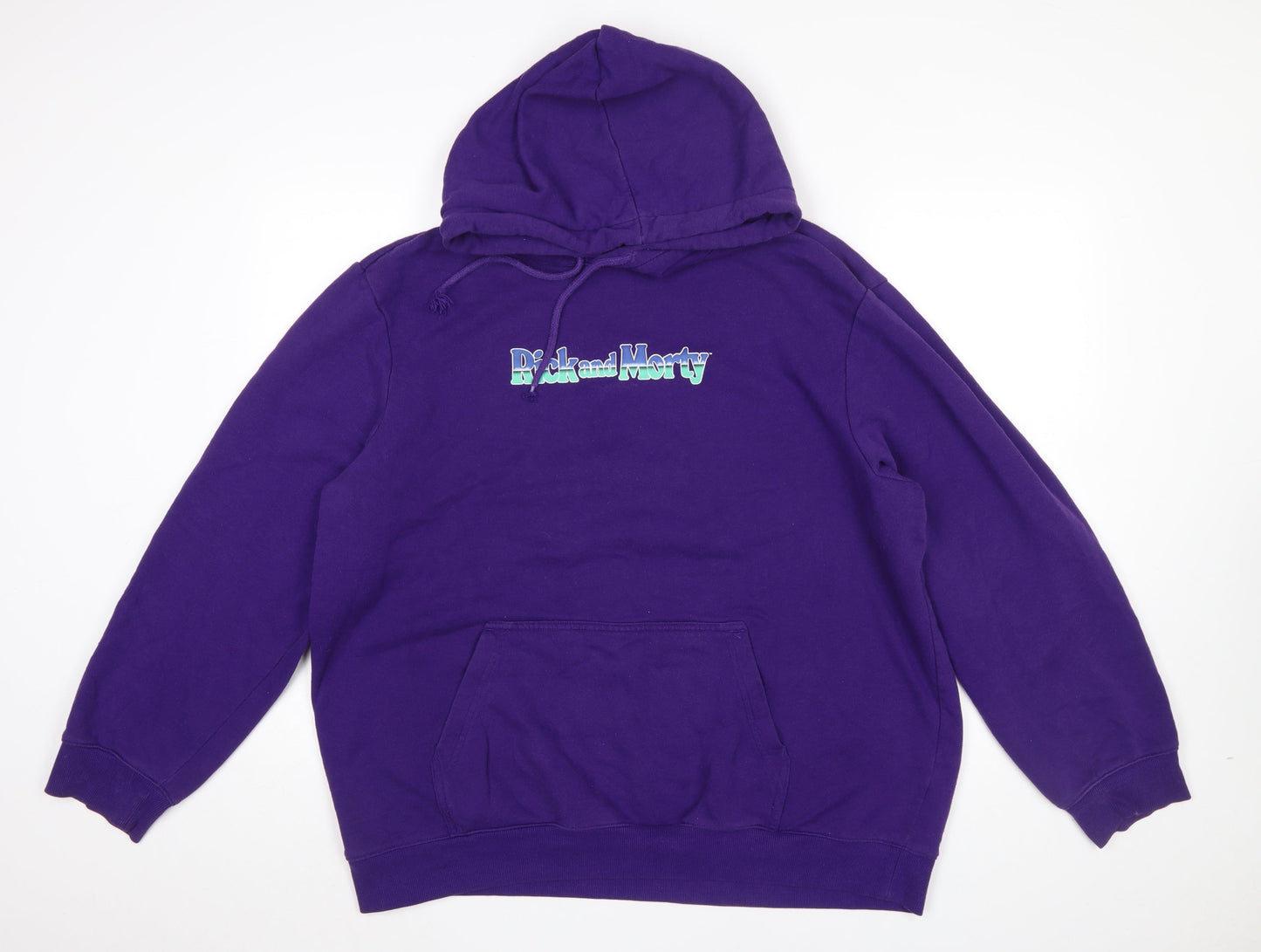 H&M Men’s Purple Rick and Morty Pullover Hoodie XL Regular Fit
