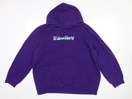 H&M Men’s Purple Rick and Morty Pullover Hoodie XL Regular Fit