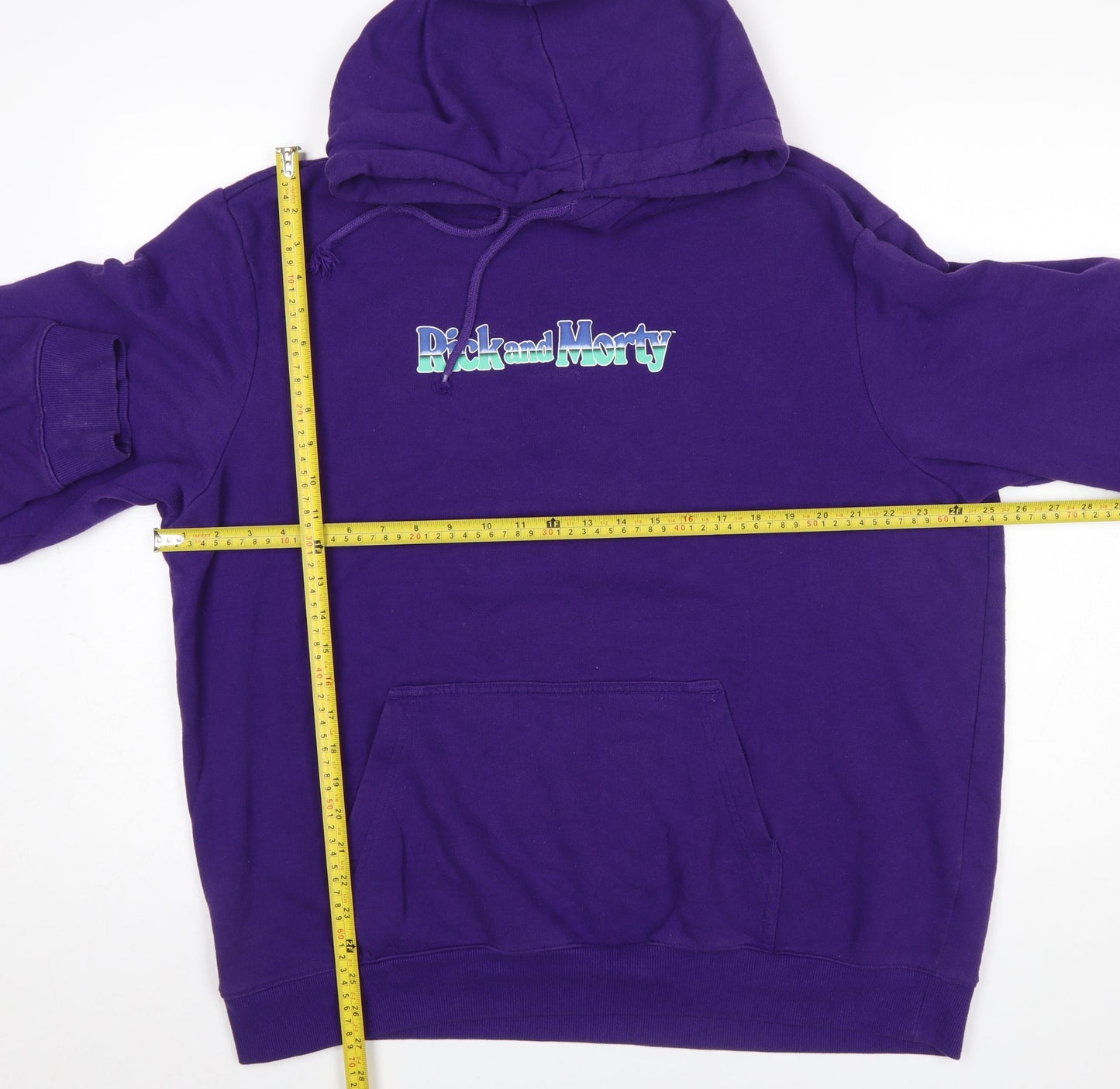 H&M Men’s Purple Rick and Morty Pullover Hoodie XL Regular Fit