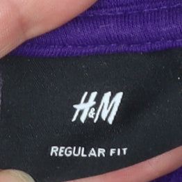 H&M Men’s Purple Rick and Morty Pullover Hoodie XL Regular Fit