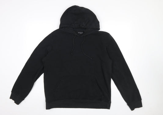 Brave Soul Men’s Black Pullover Hoodie Size L Long Sleeve Cotton Blend