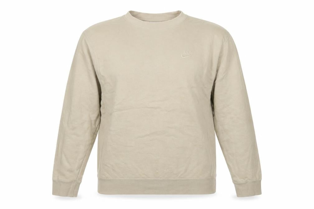 Nike Men's Beige Small Crew Neck Pullover Sweatshirt