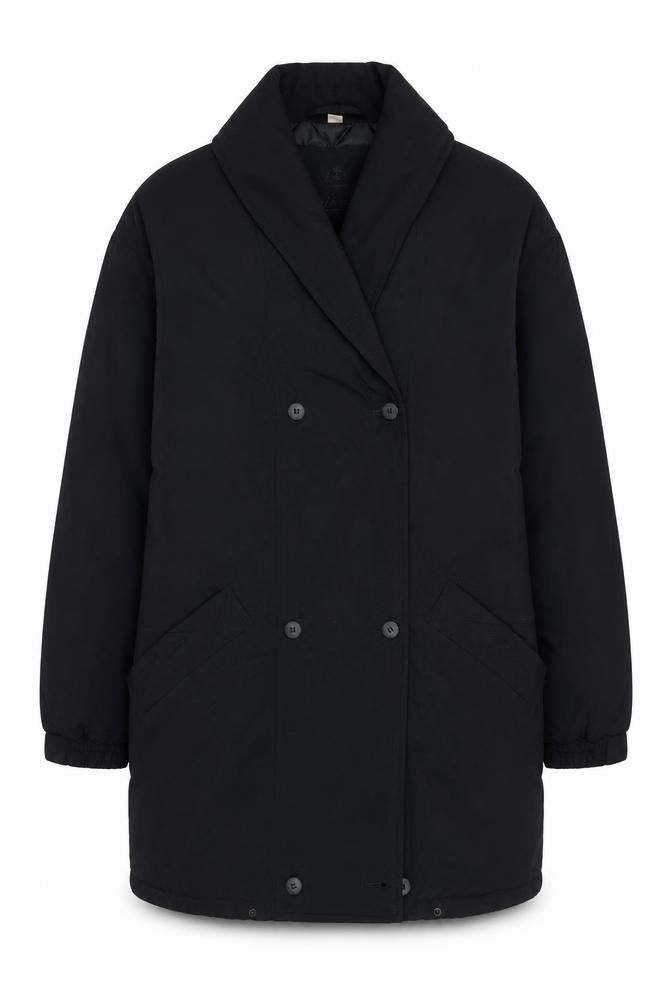 BHS Women's Black Polyester Long Overcoat Size 10