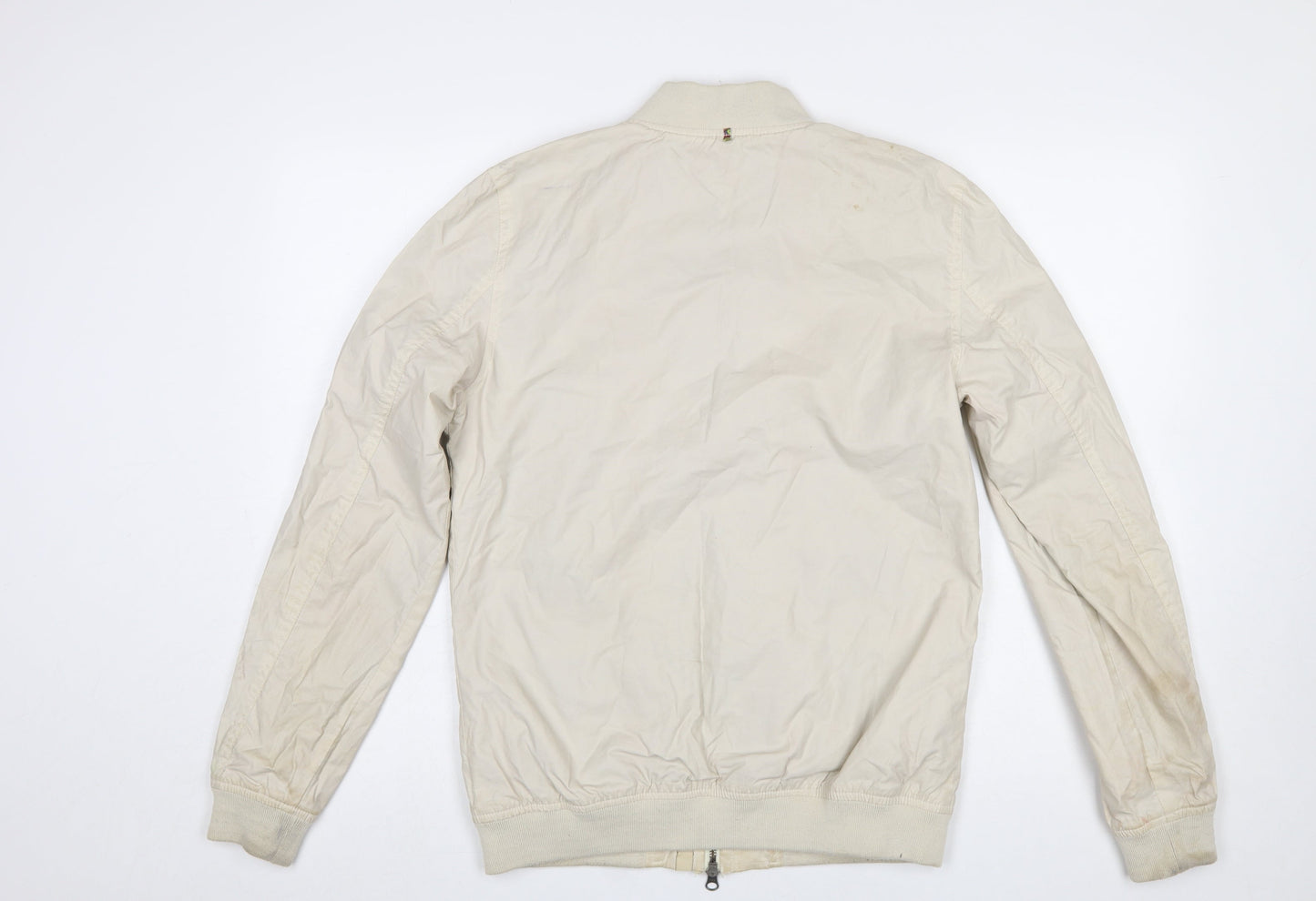Pretty Green Men's Beige Bomber Jacket Size S Cotton Casual
