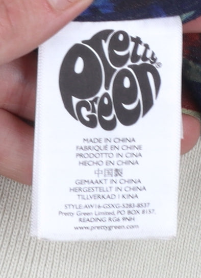 Pretty Green Men's Beige Bomber Jacket Size S Cotton Casual