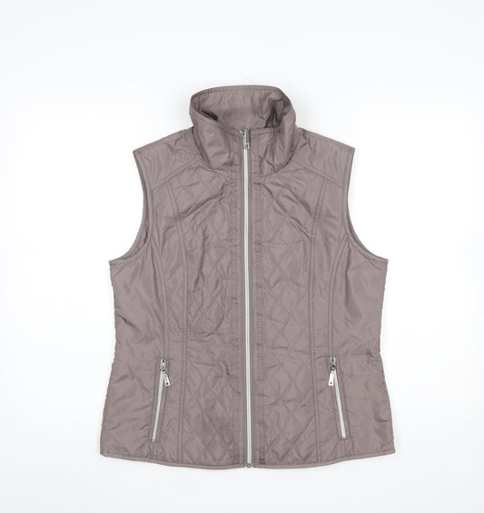 Rabe Womens Grey Quilted Lightweight Zip Waistcoat Size 12
