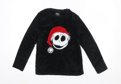 Disney Girls Black Jack Skellington Fleece Pyjama Top 9-10 Years