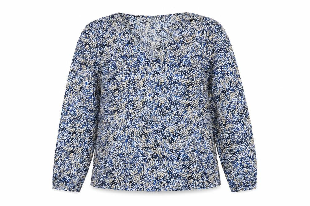 Vila Women's Multicoloured Long Sleeve V-Neck Blouse Size 14