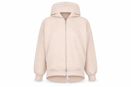 Riani Women Beige Full Zip Hoodie Size 12 Cotton Blend