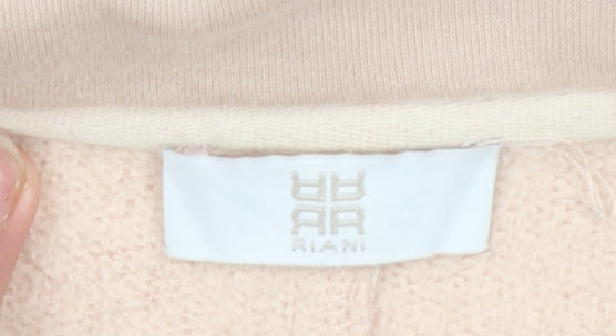 Riani Women Beige Full Zip Hoodie Size 12 Cotton Blend