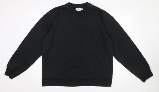 Topman Men's Black Crew Neck Sweatshirt Size M Classic Cotton Blend