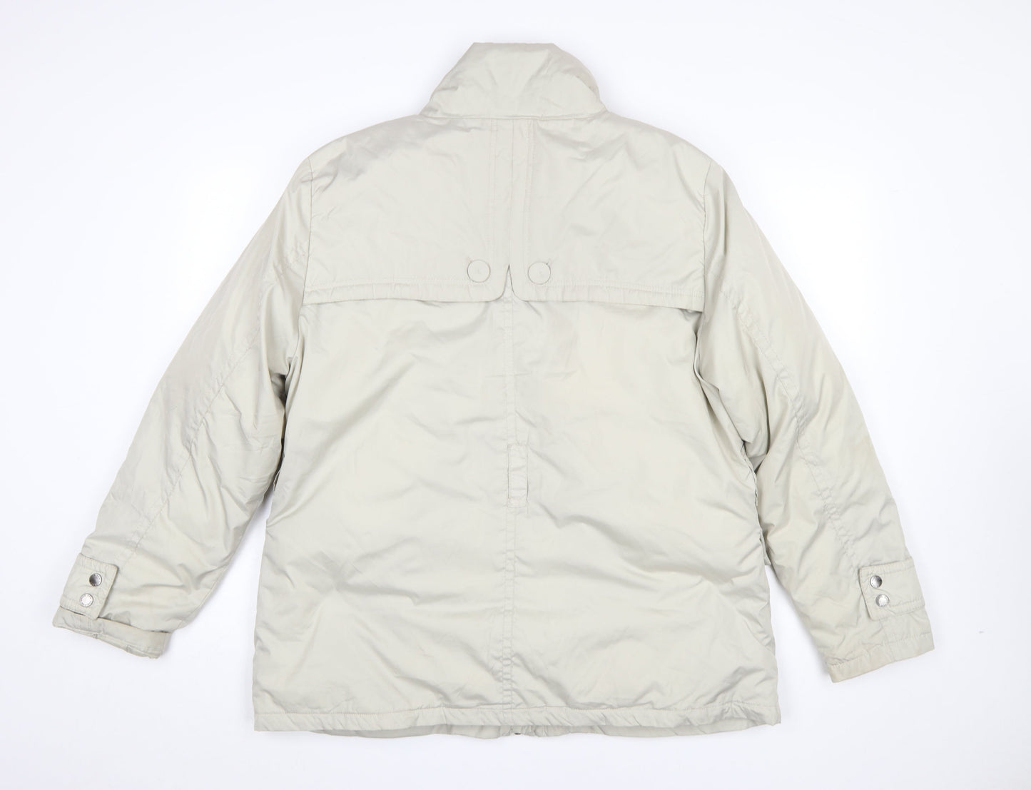 Maine New England Women's Beige Size 18 Parka Jacket with Zip & Button Detail