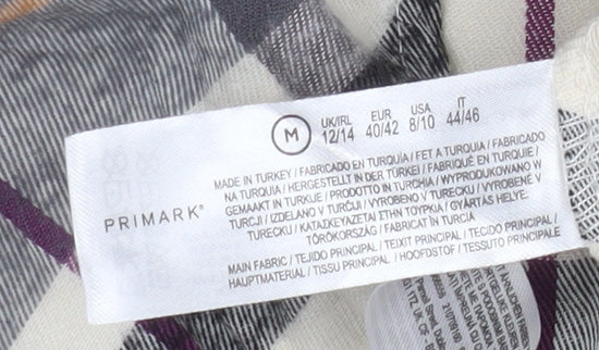 Primark Men's Multicoloured Check Button-Up Shirt M Regular Fit