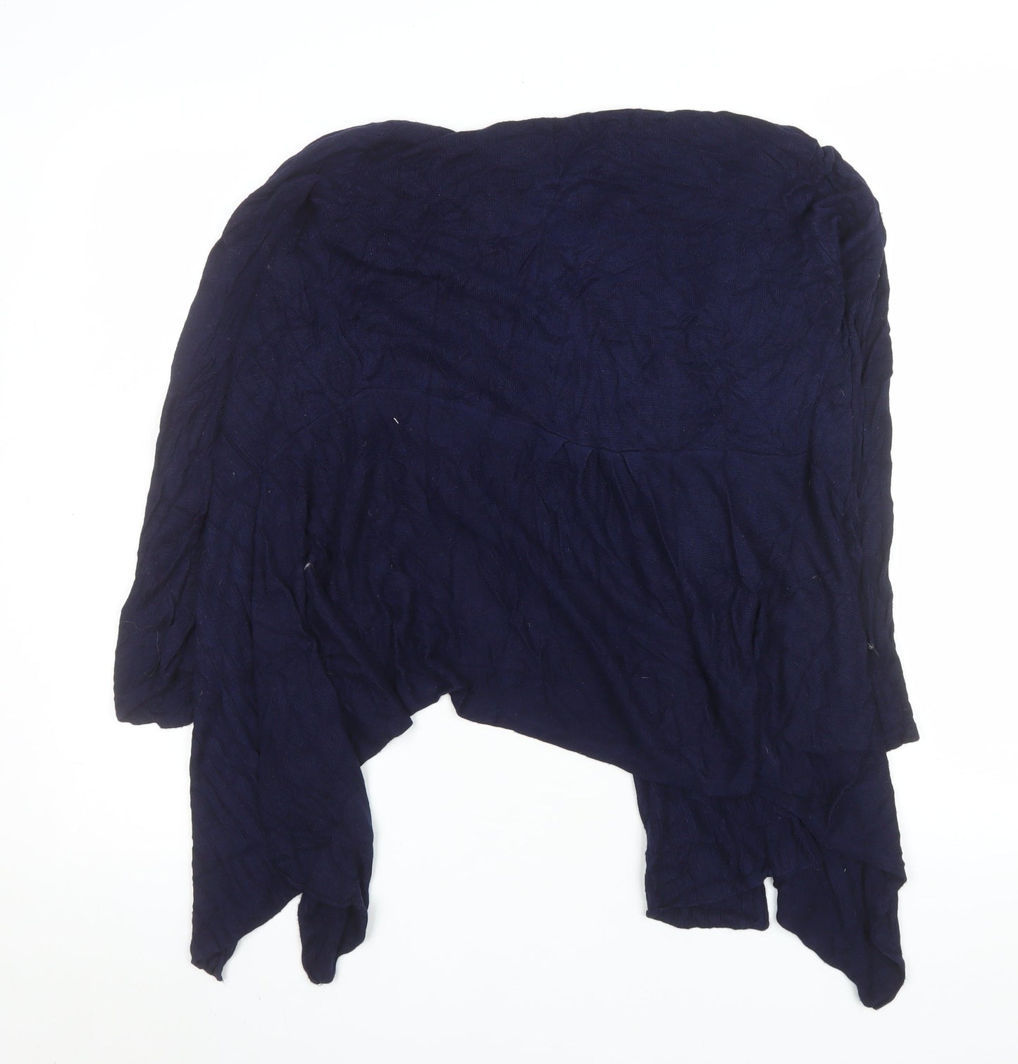 J & W Women's Blue Open-Knit Lightweight Cardigan M