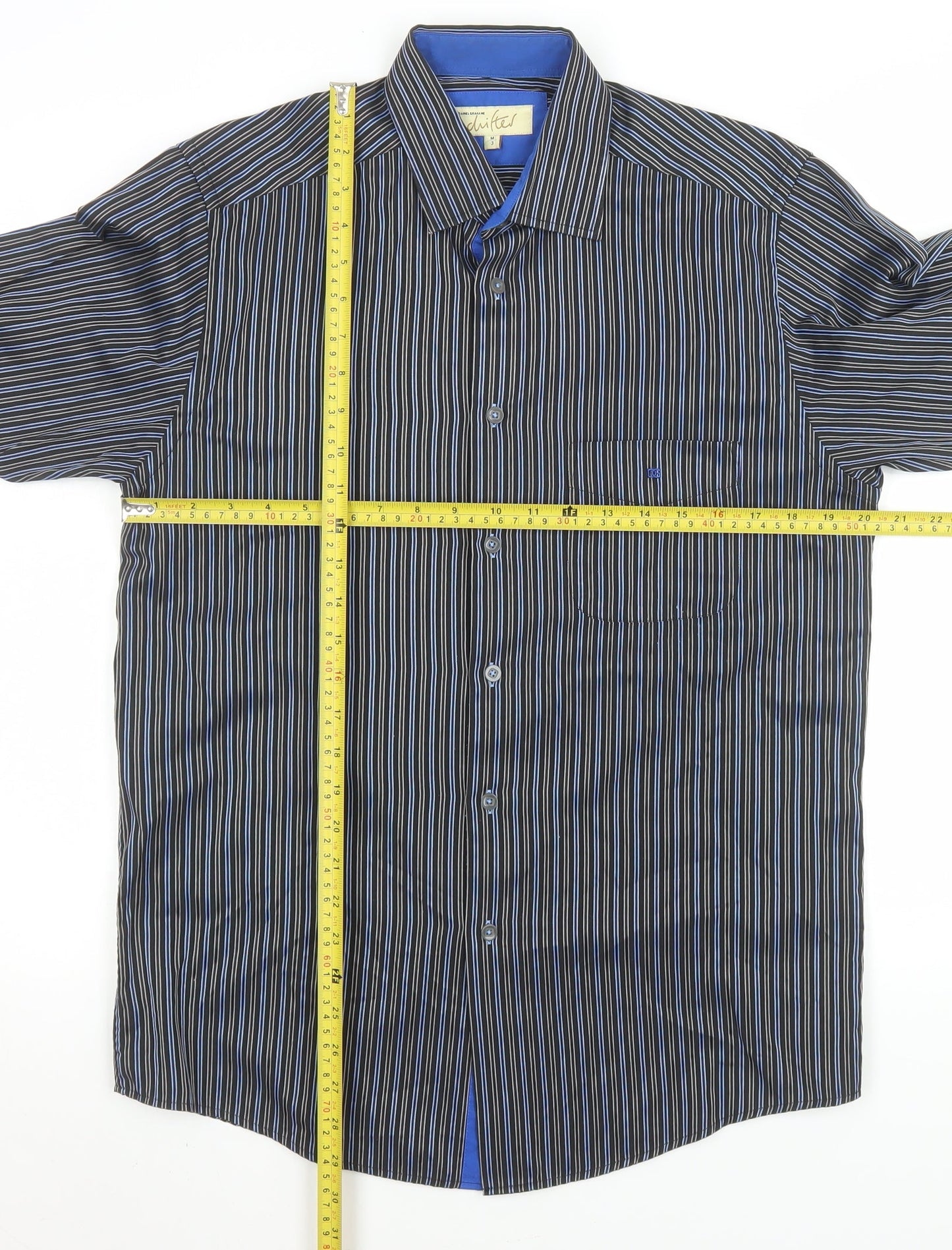 Daniel Grahame Men's Blue Striped Long Sleeve Button-Up Shirt Size M