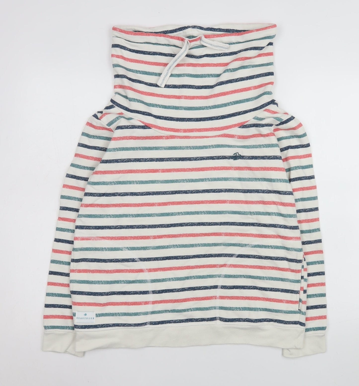 Brakeburn Womens Beige Striped Size 10 Pullover Sweatshirt