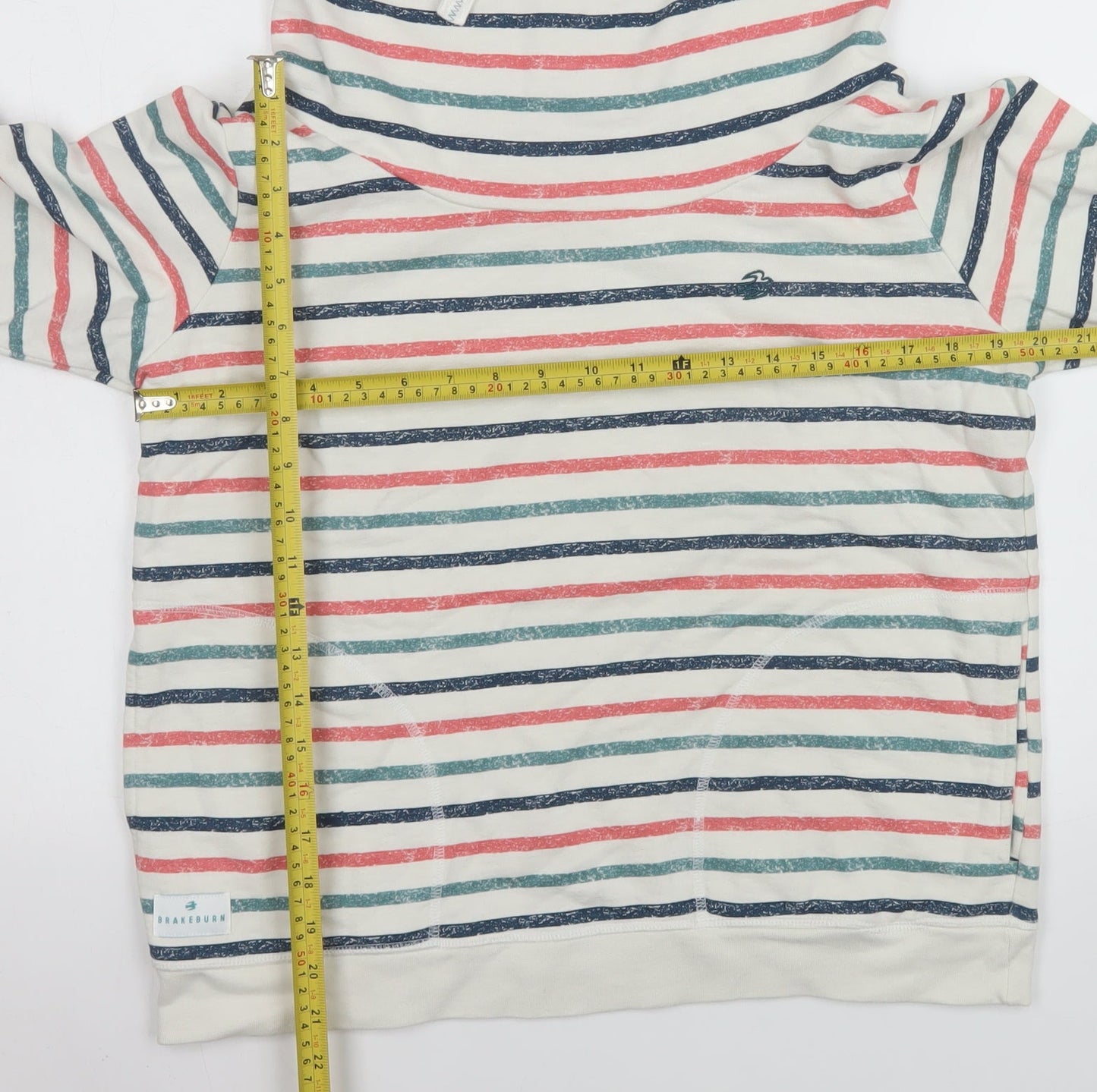 Brakeburn Womens Beige Striped Size 10 Pullover Sweatshirt
