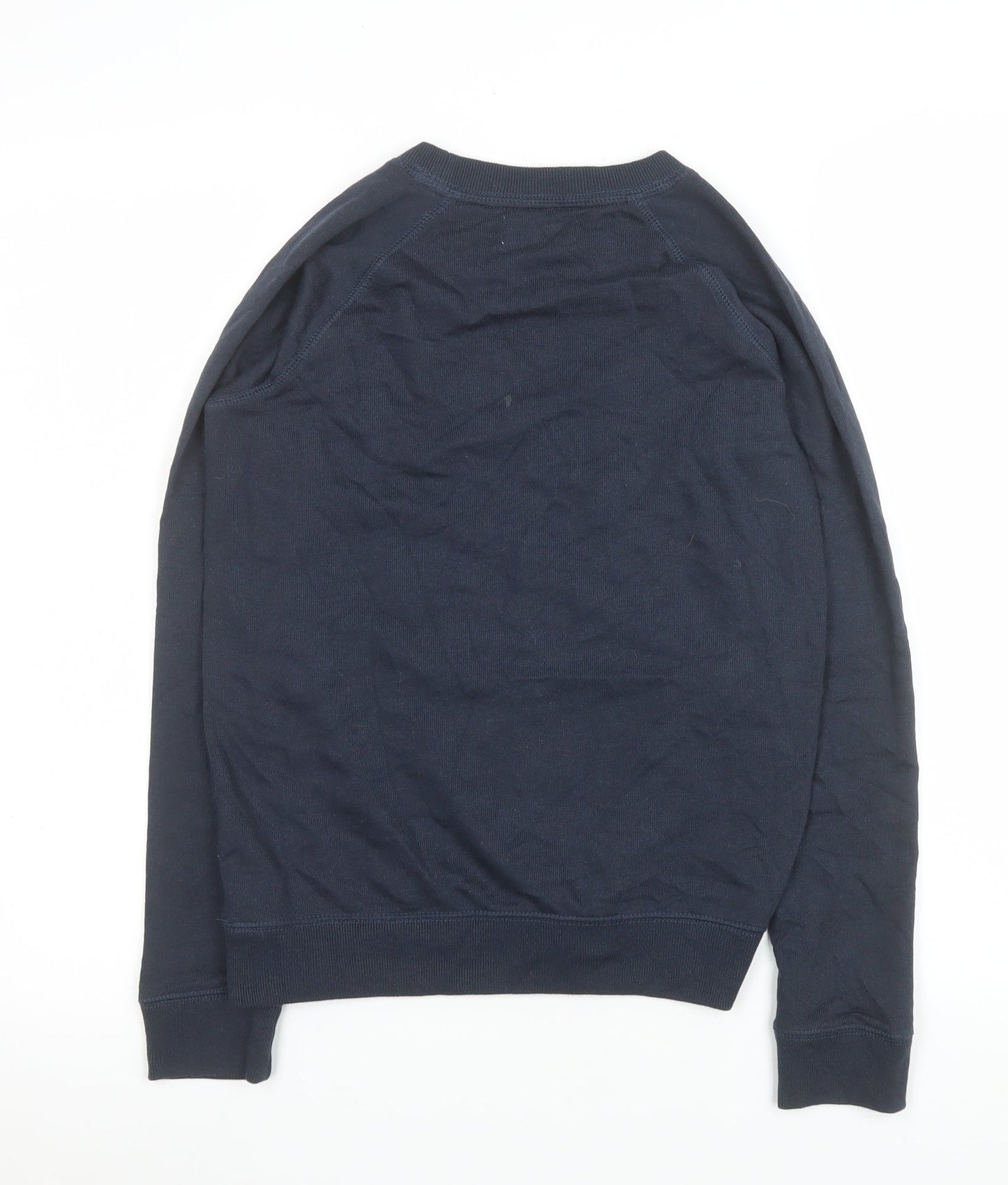 Jack Wills Women Navy Sweatshirt UK 8 Cotton Blend Logo Crew Neck