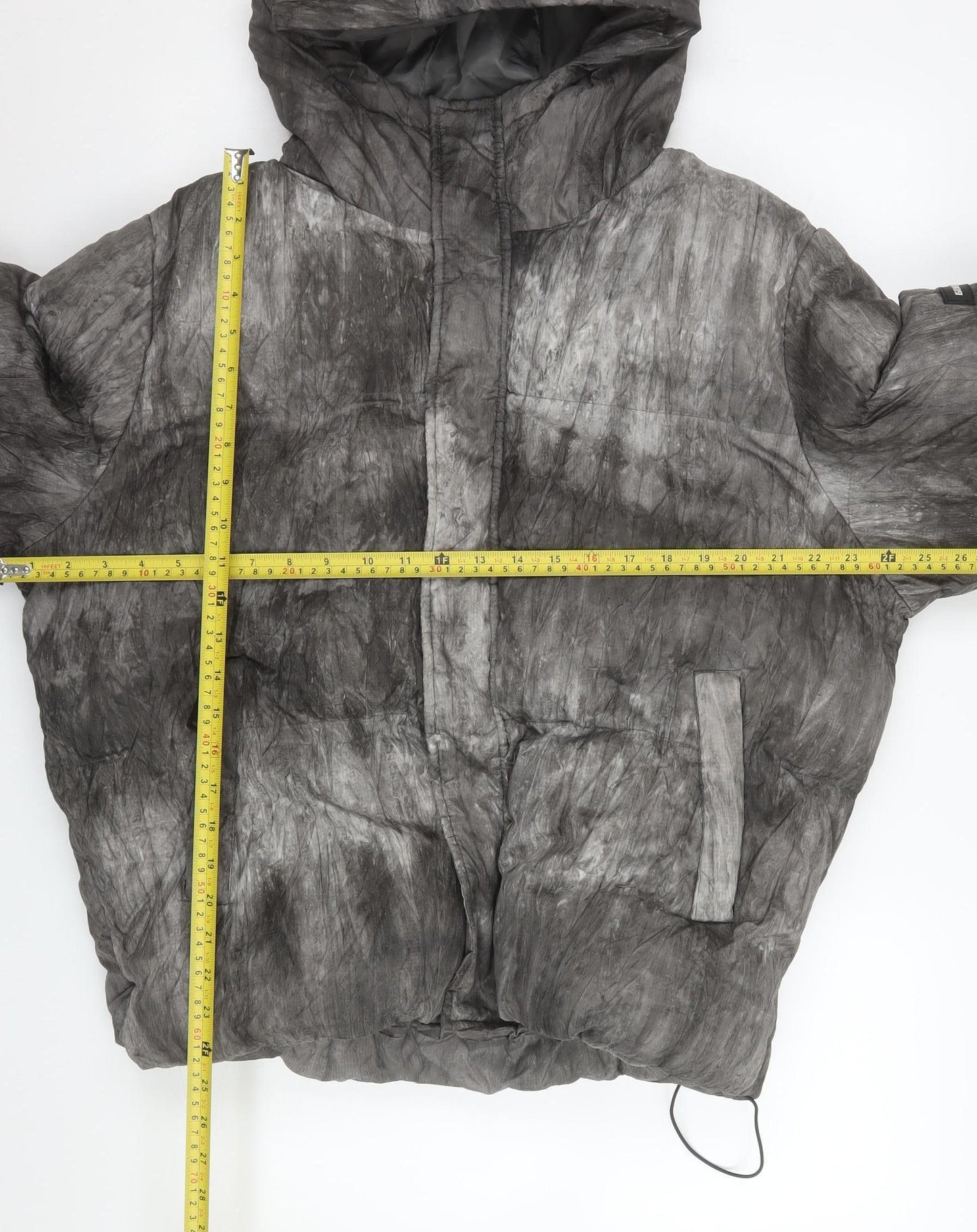 GOODFORNOTHING Men's Grey Puffer Jacket Hooded Size M Winter Coat