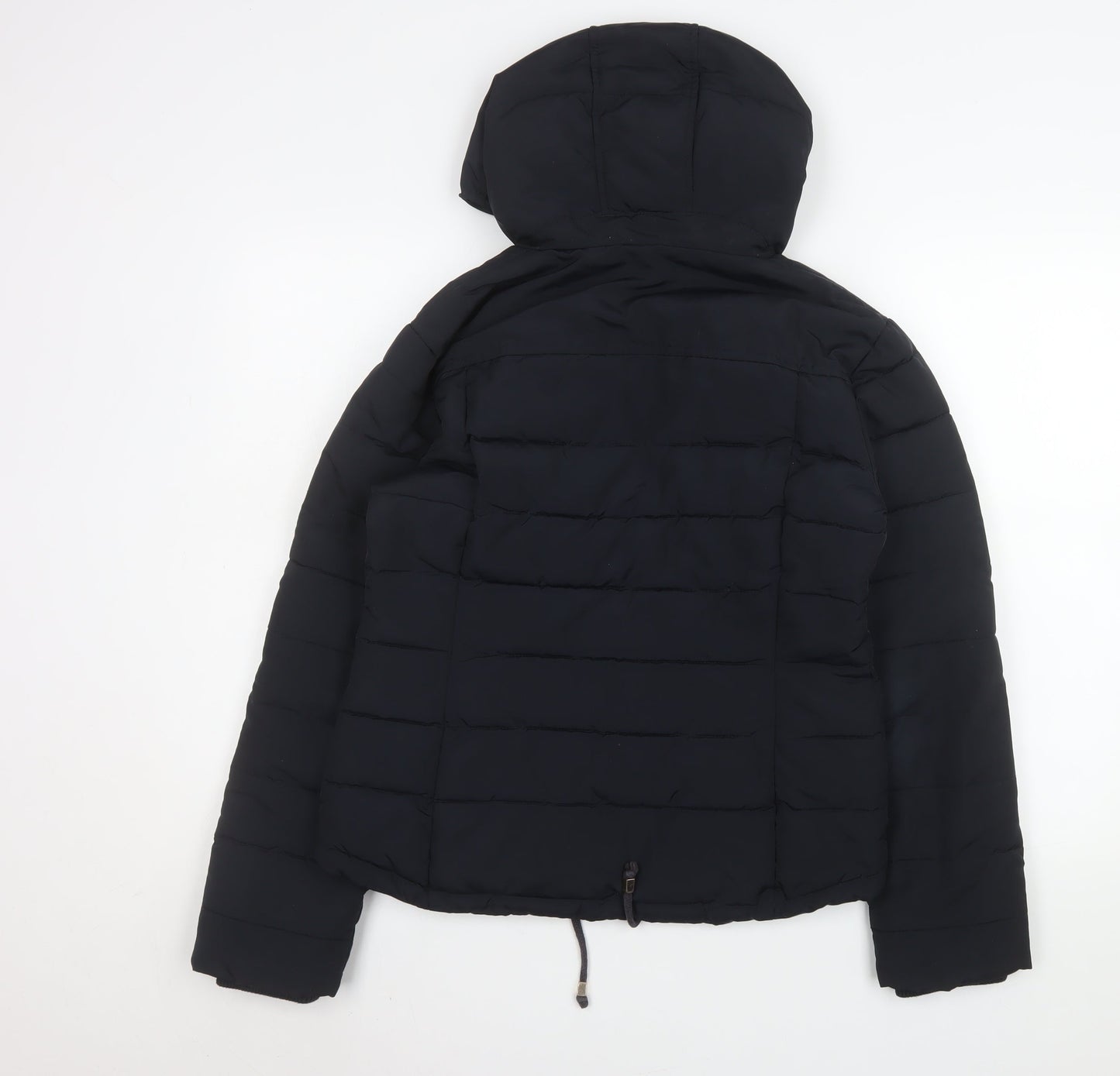 Topshop Women’s Black Puffer Jacket Hooded Size 10