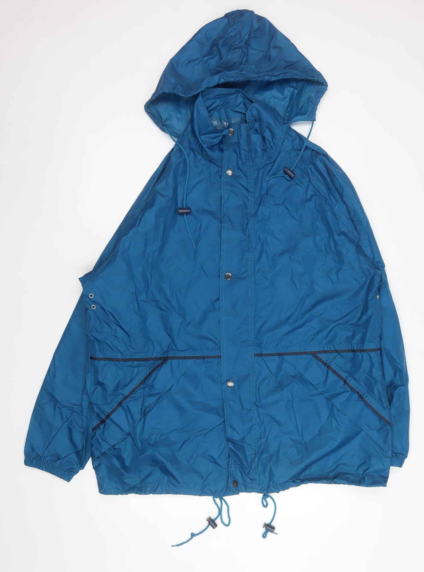 Gelert Men Blue Waterproof Hooded Rain Jacket L Outdoor Coat