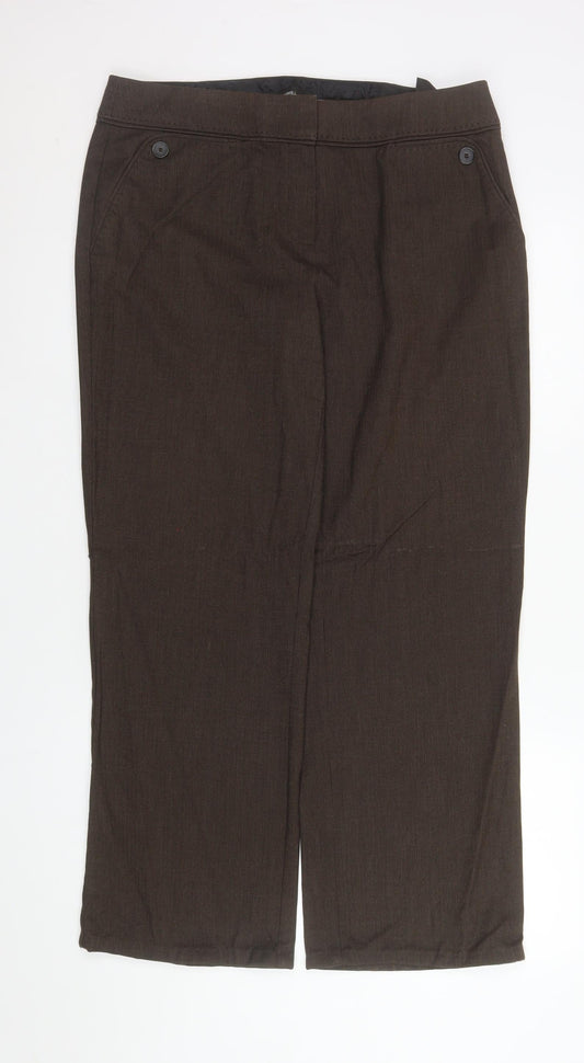 Marks and Spencer Men's Brown Straight Leg Trousers Size M