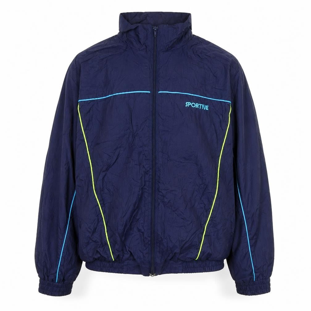 Sportive Men’s Blue Windbreaker Jacket L Lightweight Nylon