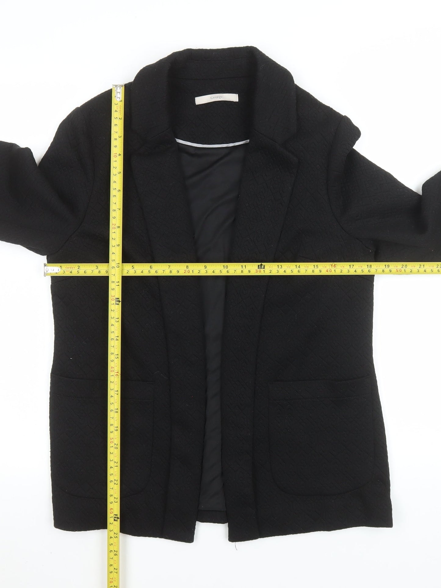 George Womens Black Regular Fit Mid-Length Blazer UK 12