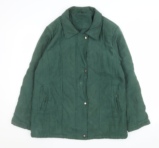 Finesse Women’s Green Quilted Mid-Length Jacket Size 14
