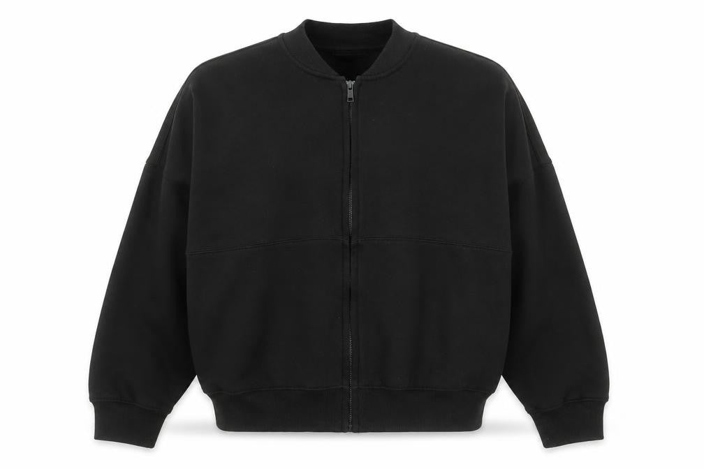 Rising Mens Black Cotton Blend Full Zip Casual Jacket L