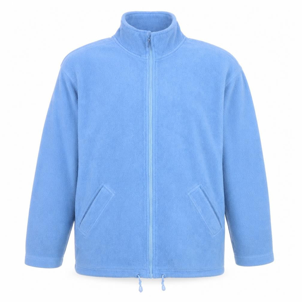 Eastex Men Blue Fleece Full Zip Jacket L Regular Fit Mid-Length