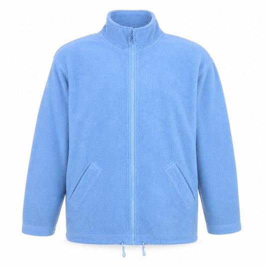 Eastex Men Blue Fleece Full Zip Jacket L Regular Fit Mid-Length