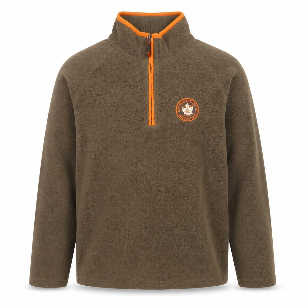 Luciano Mens Brown Fleece 1/4 Zip Pullover Sweatshirt Size M