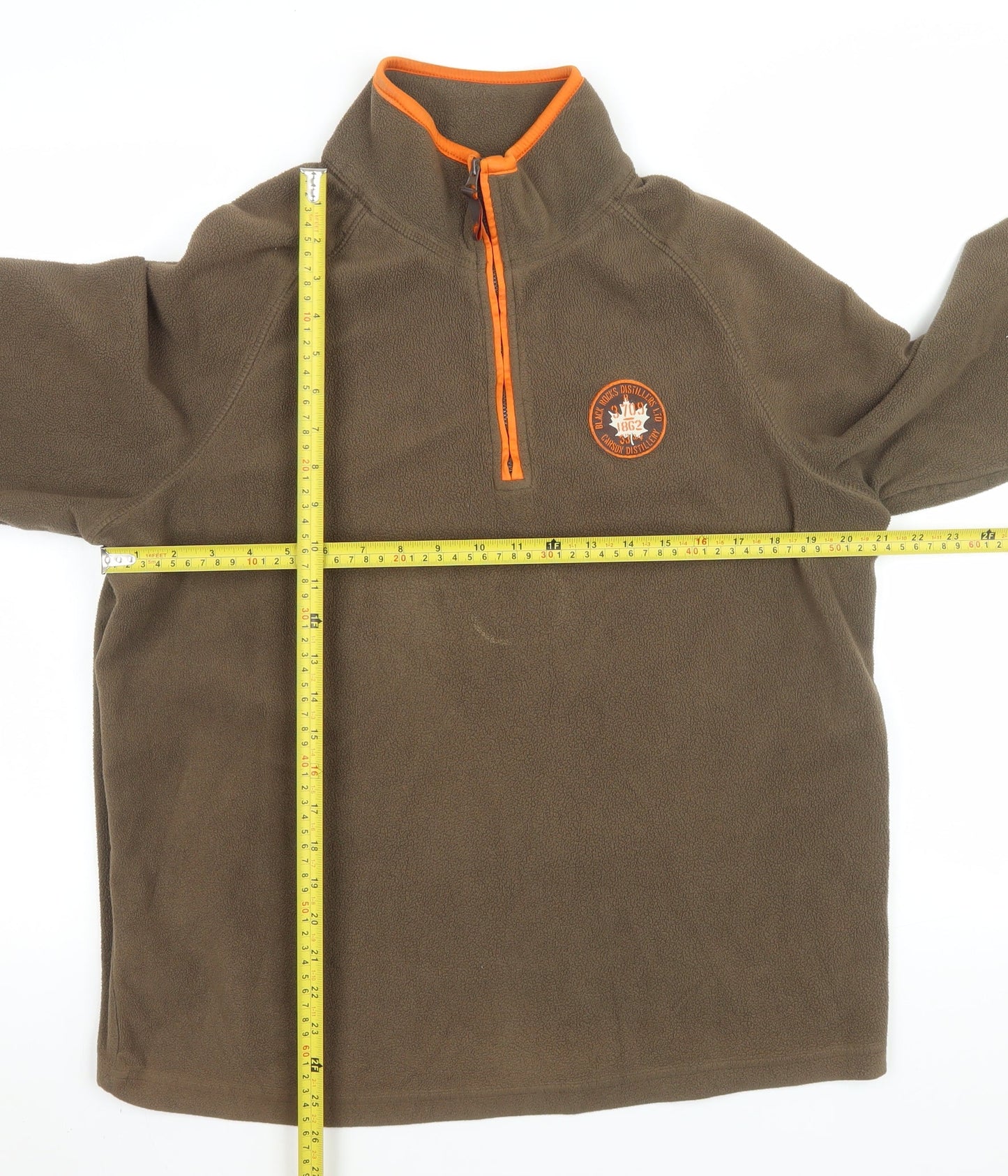 Luciano Mens Brown Fleece 1/4 Zip Pullover Sweatshirt Size M