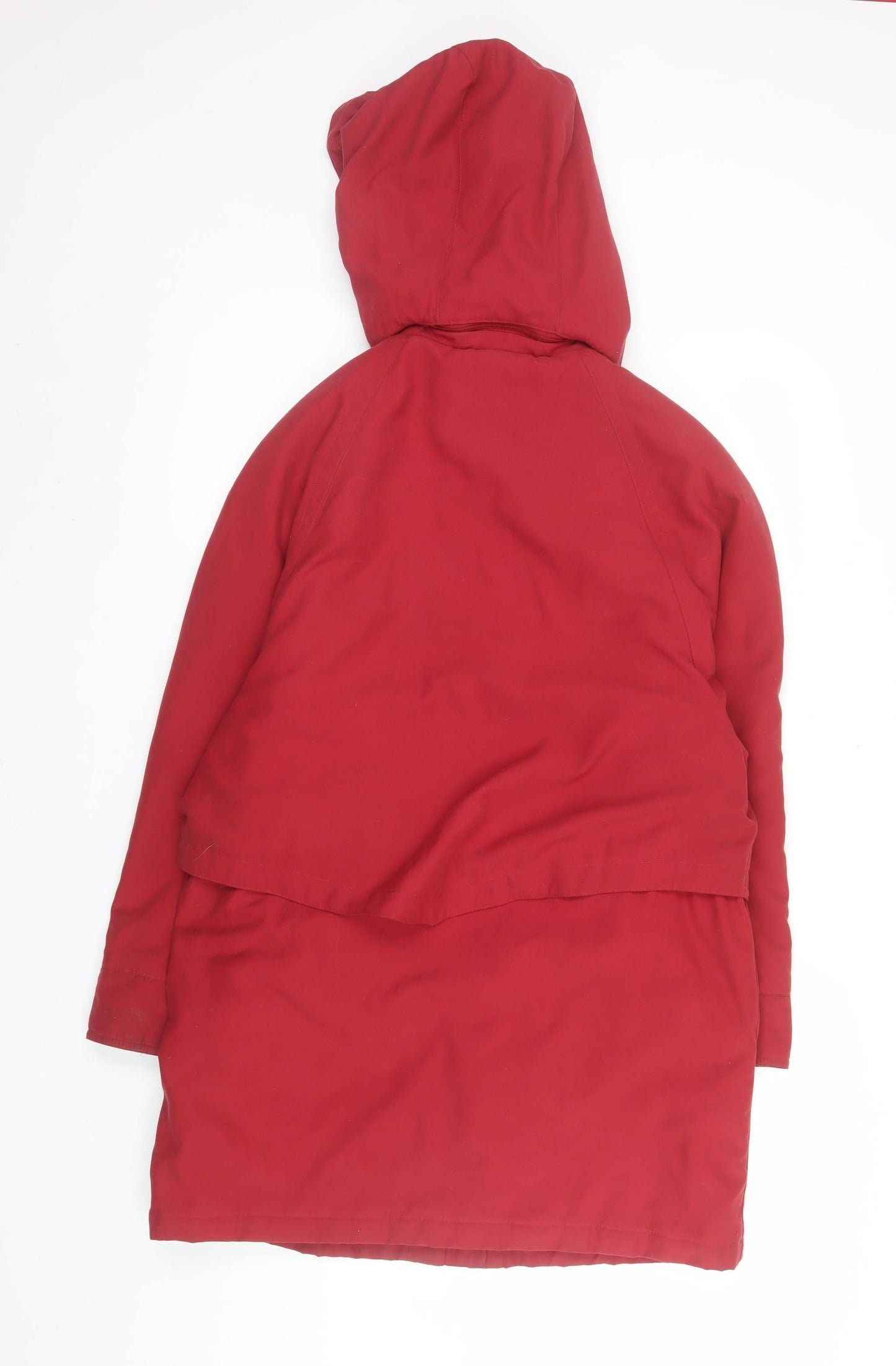 Dannimac Womens Red Hooded Mid-Length Rain Coat Size S