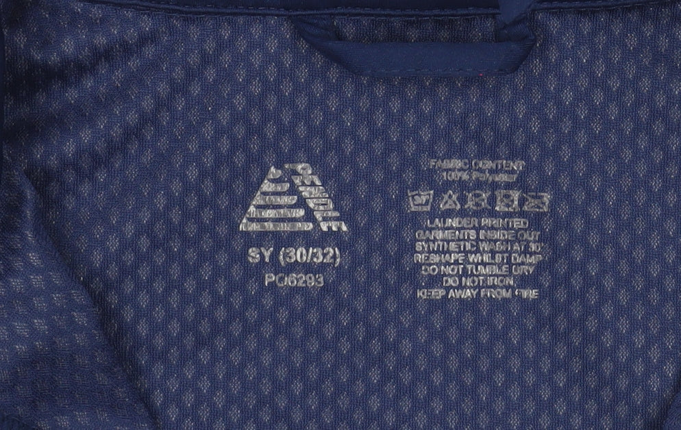 Prostar Boys Blue Football Anorak Jacket Size SY (30/32) Hooded 1/4 Zip