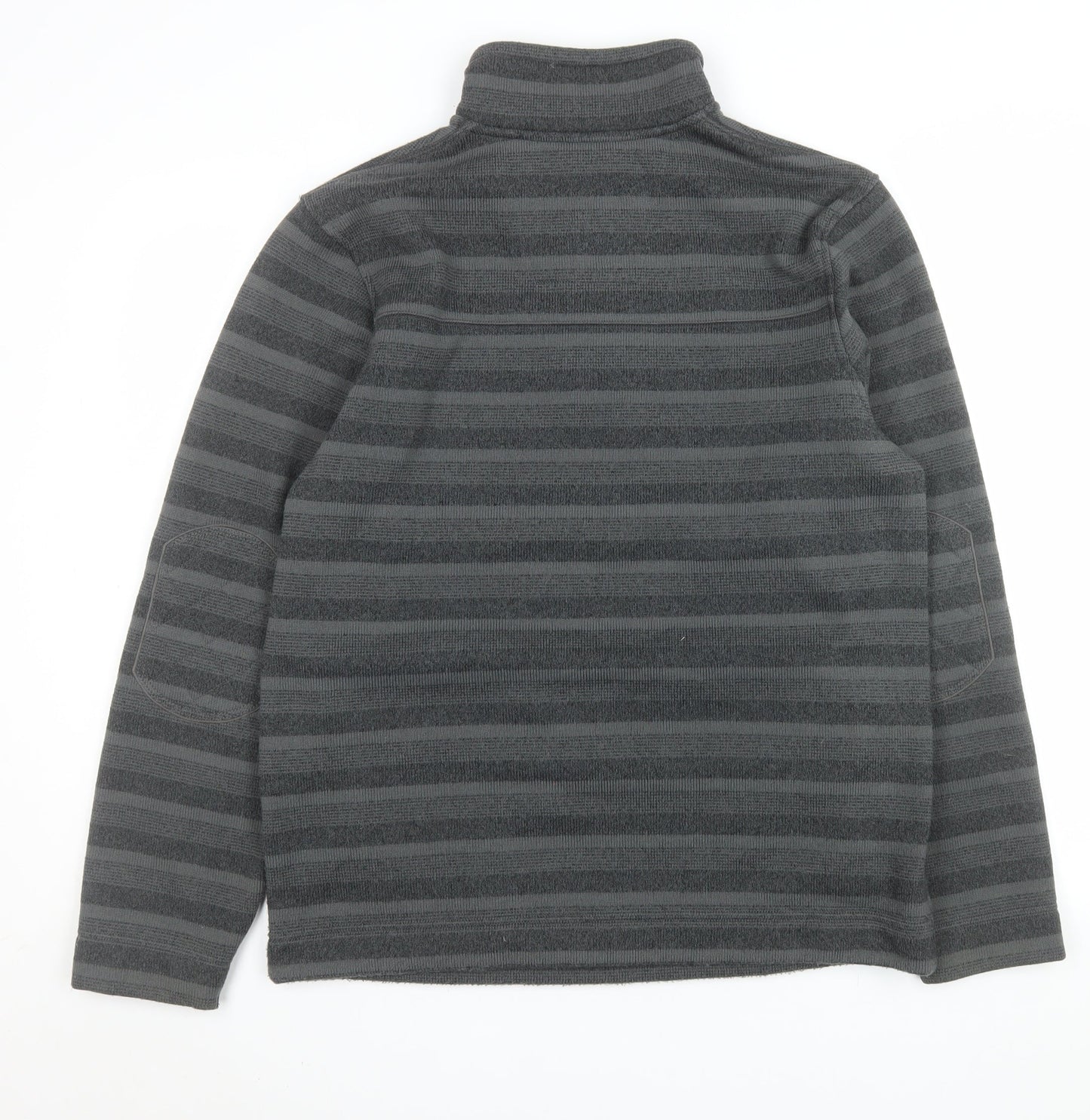 Marks and Spencer Men's Grey Striped 1/2 Zip Fleece Sweatshirt Size M