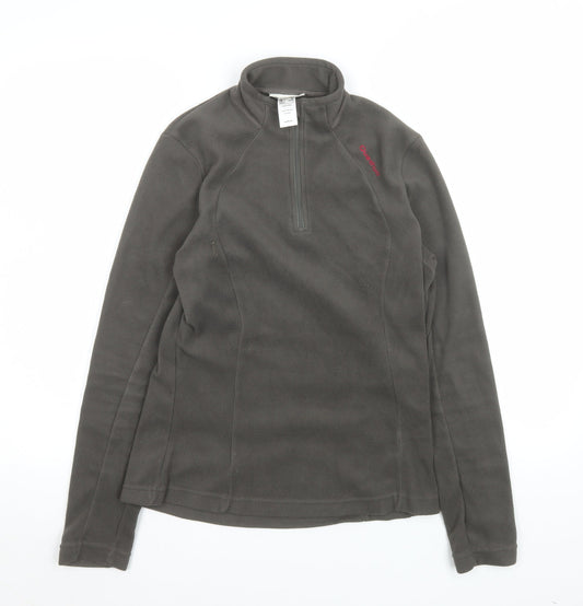 Quechua Women's Grey Fleece Pullover Hoodie XS 1/4 Zip Hiking Top