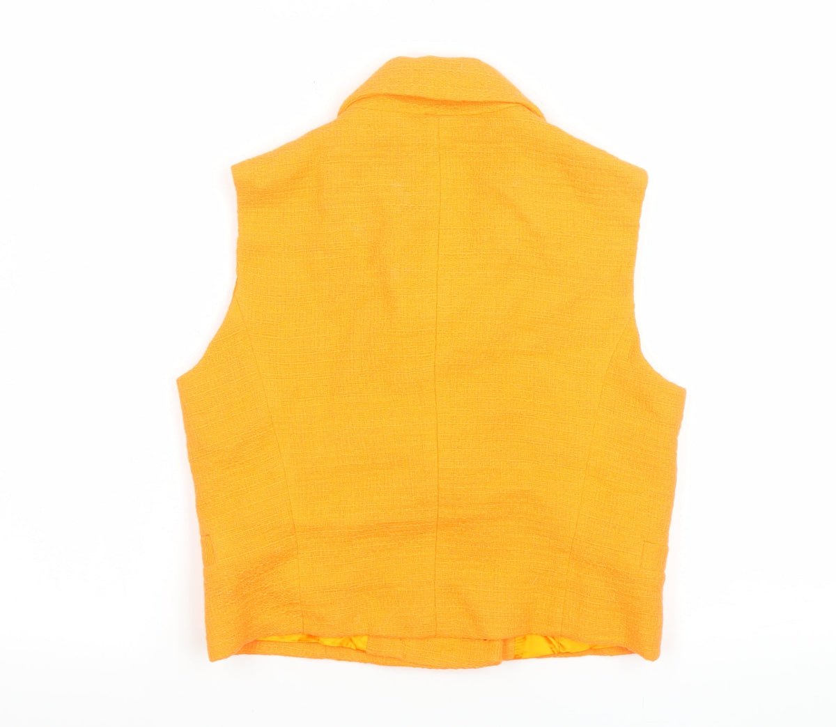 Zara Women’s Orange Cotton Double-Breasted Sleeveless Waistcoat S