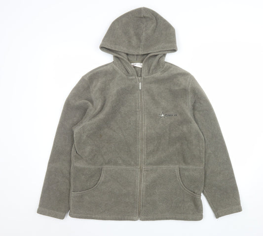 Bonmarché Men's Grey Hooded Fleece Jacket Size S Full Zip Casual