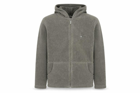 Bonmarché Men's Grey Hooded Fleece Jacket Size S Full Zip Casual